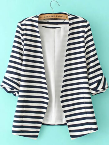 Blazer Azul rayas blancas horizontales