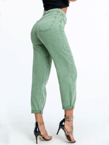 Jeans verde con doblez - Imagen 3