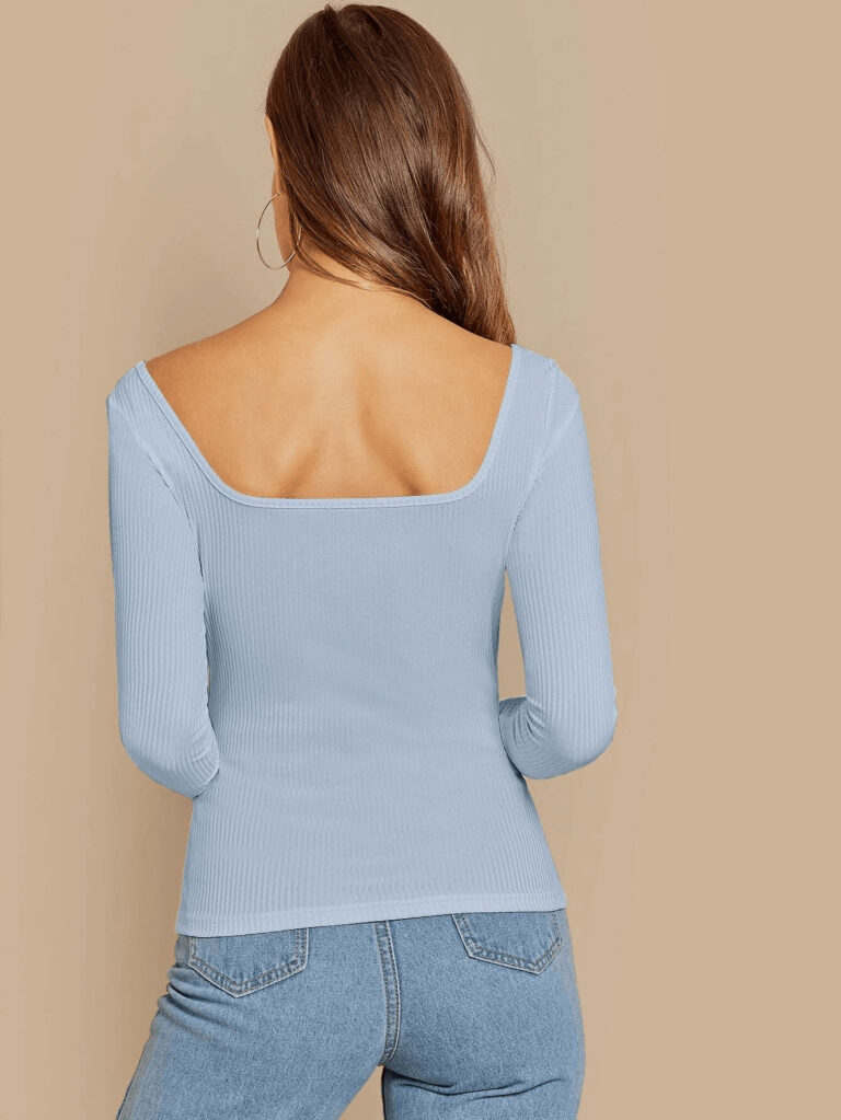 Top con botones delanteros de cuello cuadrado - Imagen 8