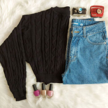 Sweater crop tejido