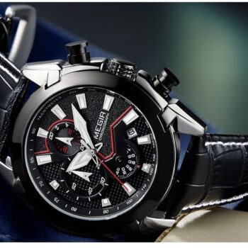 Reloj correa cuero negro hombre