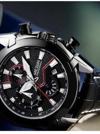 Reloj correa cuero negro hombre