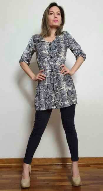 Polivestido animal print con botones