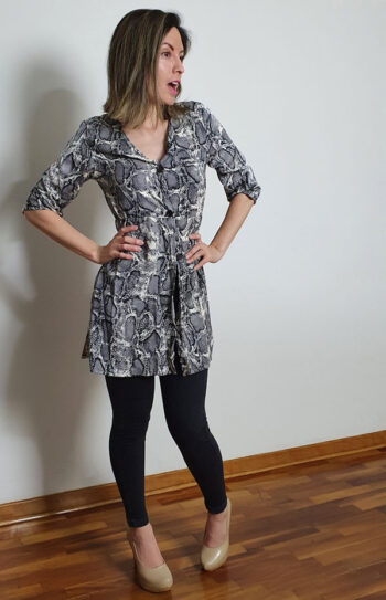 Polivestido animal print con botones - Imagen 2