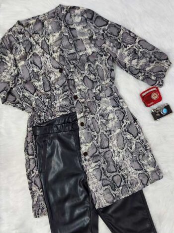 Polivestido animal print con botones - Imagen 3