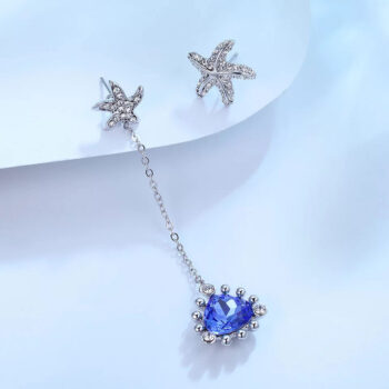 Aretes largos estrella de mar