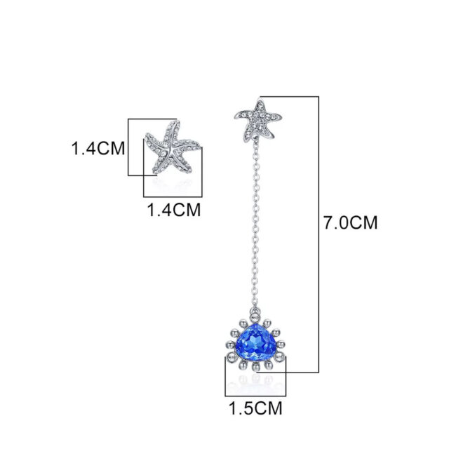 Aretes largos estrella de mar - Imagen 4