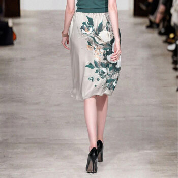Falda beige flores verdes - Imagen 2