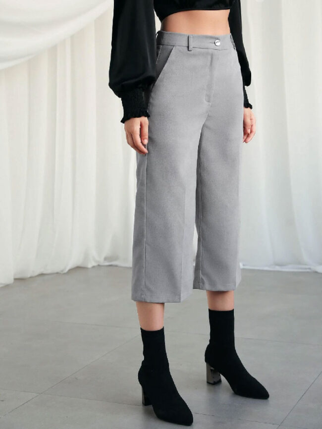 Pantalón capri gris - Imagen 3