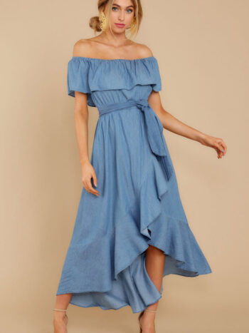 Maxi vestido efecto jean