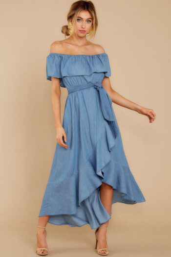 Maxi vestido efecto jean