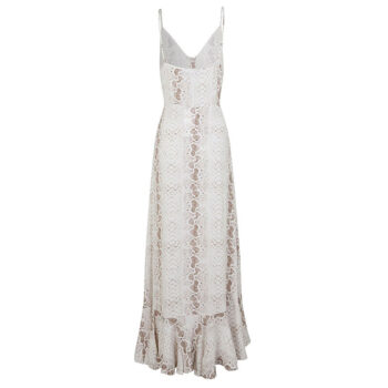 Vestido gris animal print con volantes y botones delanteros - Imagen 5