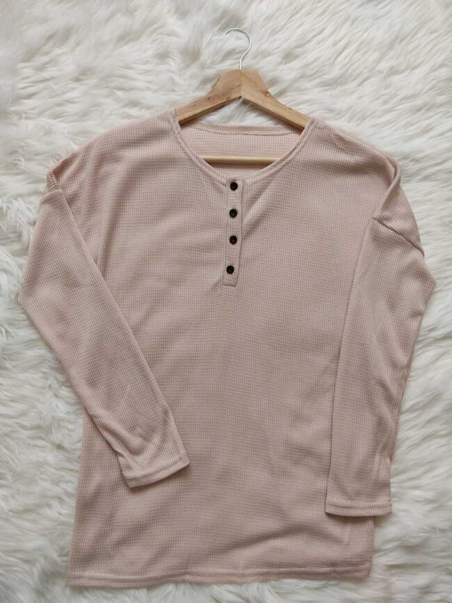 Camiseta de algodón con botones - Imagen 3