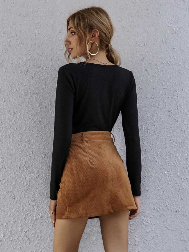 Falda corduroy con cierre - Imagen 4