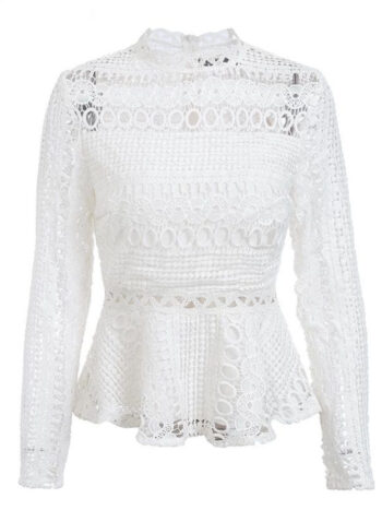 Blusa encaje manga larga