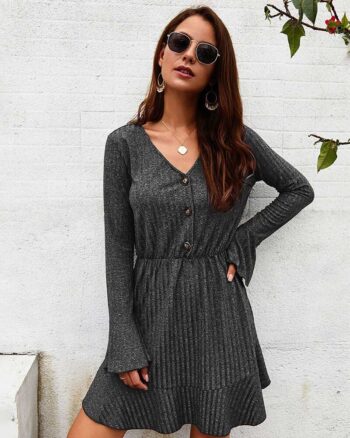 Vestido gris oscuro tejido