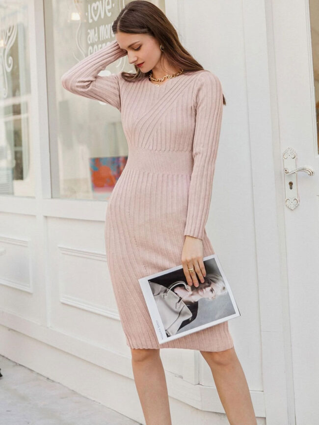 Vestido midi de punto - Imagen 2