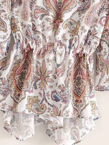 Blusa blanco hueso floreada soga - Imagen 4