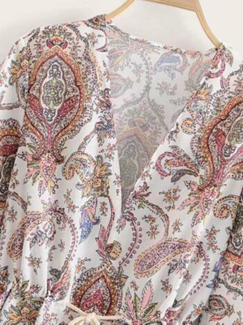Blusa blanco hueso floreada soga - Imagen 3
