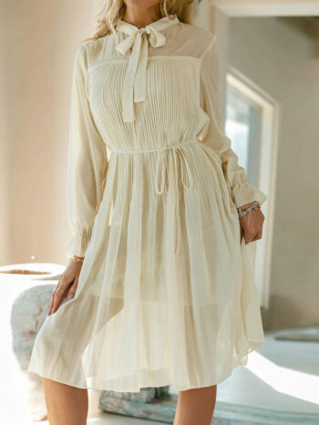 Vestido fruncido con corbata - Imagen 5
