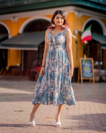 Vestido floreado jade