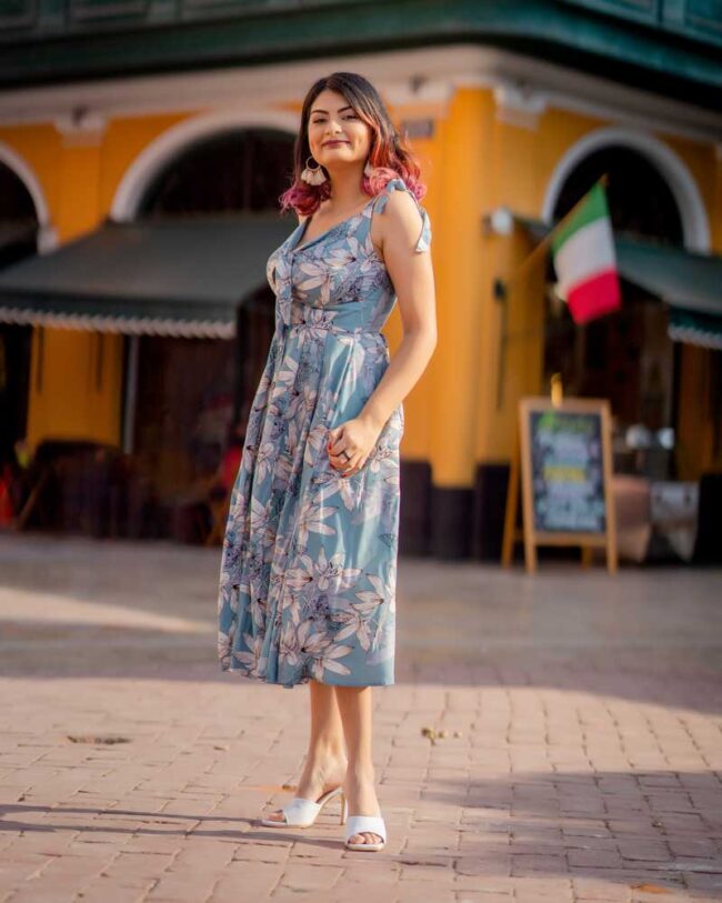 Vestido floreado jade - Imagen 2