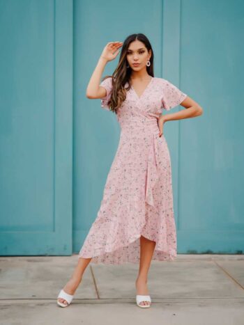 Maxi vestido envolvente dots