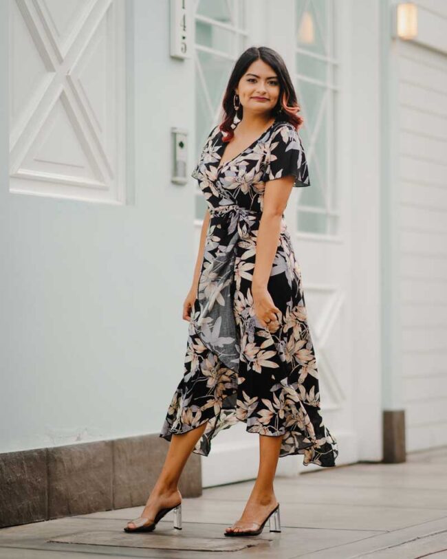 Maxi vestido envolvente floreado - Imagen 2