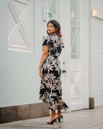 Maxi vestido envolvente floreado - Imagen 3