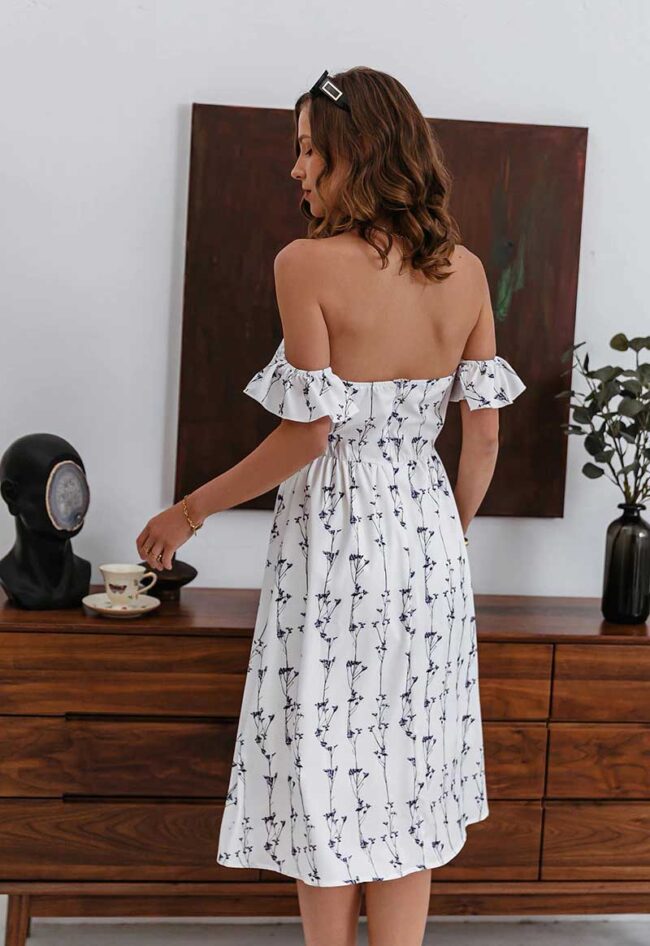 Vestido blanco estampado floral - Imagen 5