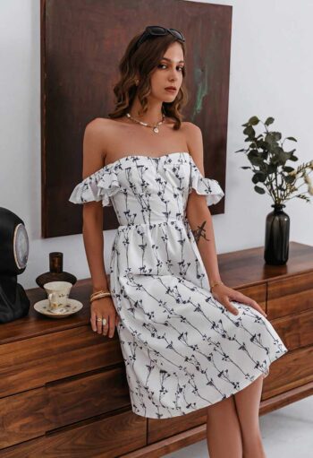 Vestido blanco estampado floral - Imagen 2