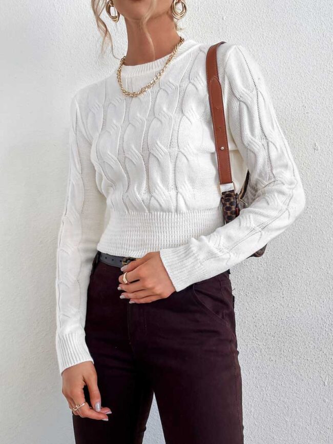 Jersey ivory con pretina en cintura - Imagen 5