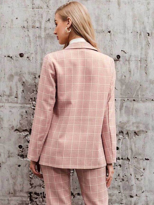 Blazer Rosa Cuadros - Imagen 4