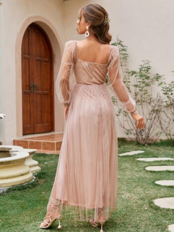 Vestido elegante Luna rosa - Imagen 4
