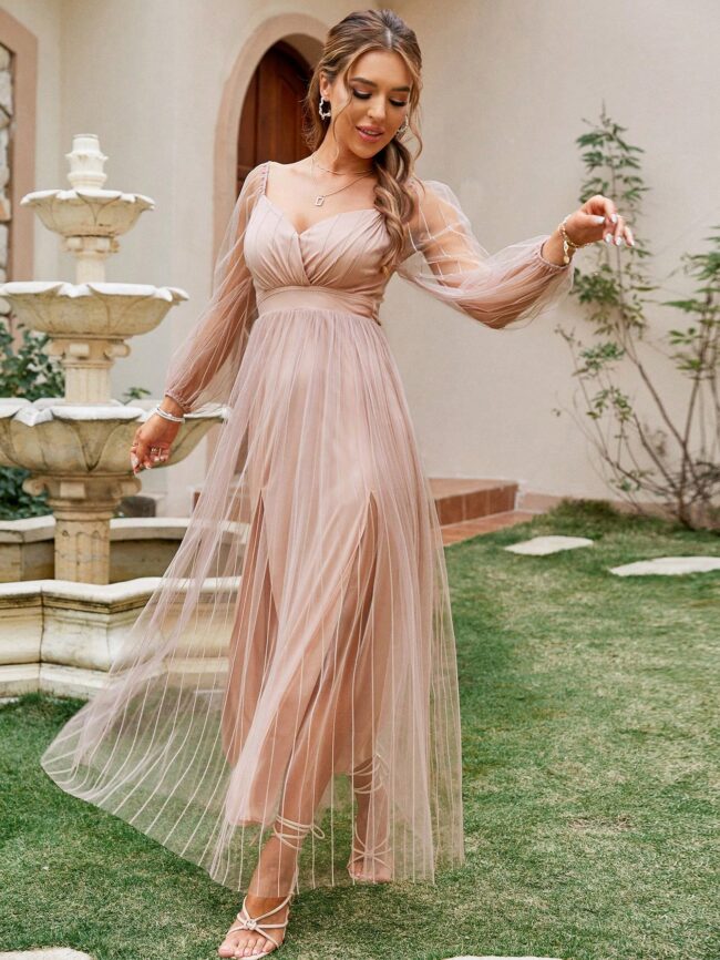 Vestido elegante Luna rosa - Imagen 3