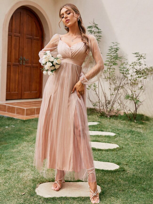 Vestido elegante Luna rosa - Imagen 2