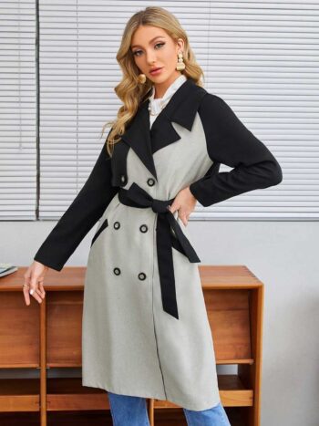 Gabardina Negro y Gris