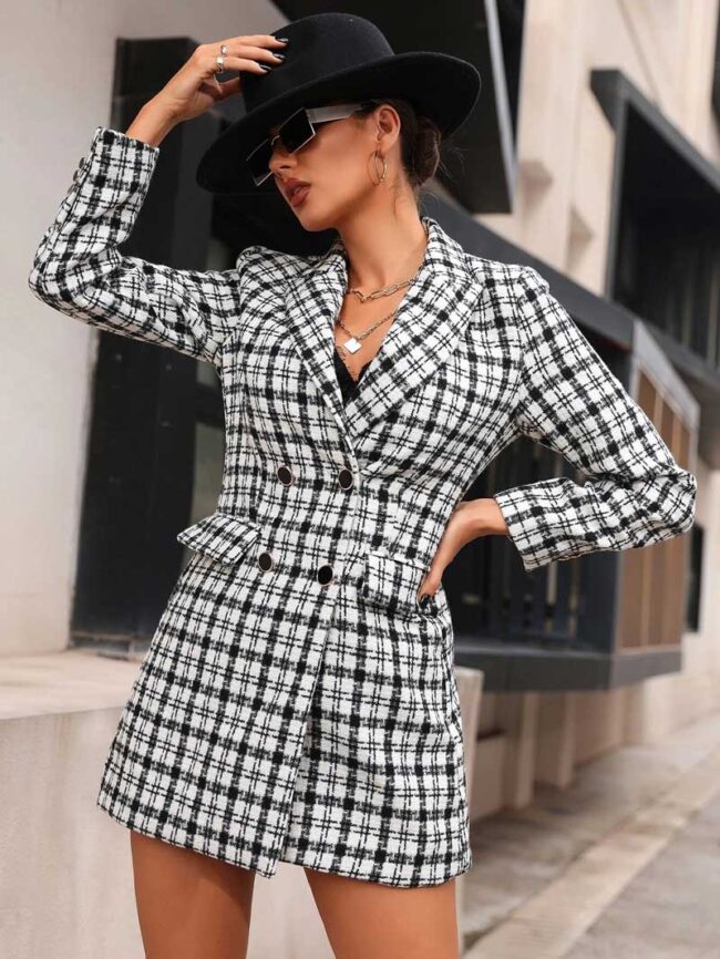Abrigo vichy elegante - Imagen 3