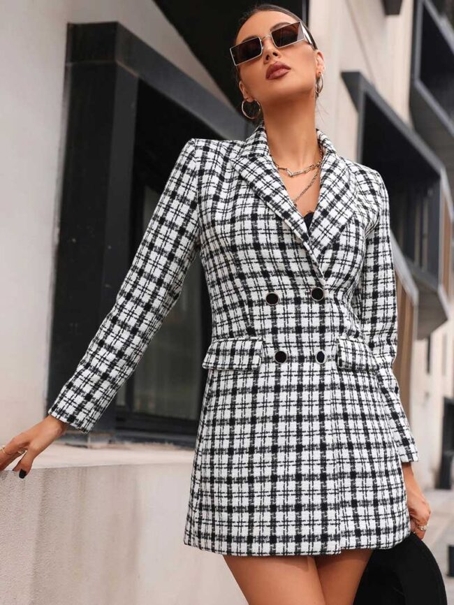 Abrigo vichy elegante - Imagen 2