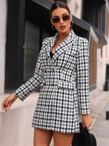 Abrigo vichy elegante - Imagen 4