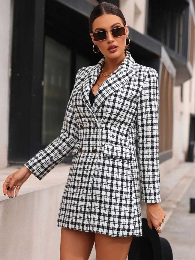 Abrigo vichy elegante - Imagen 4