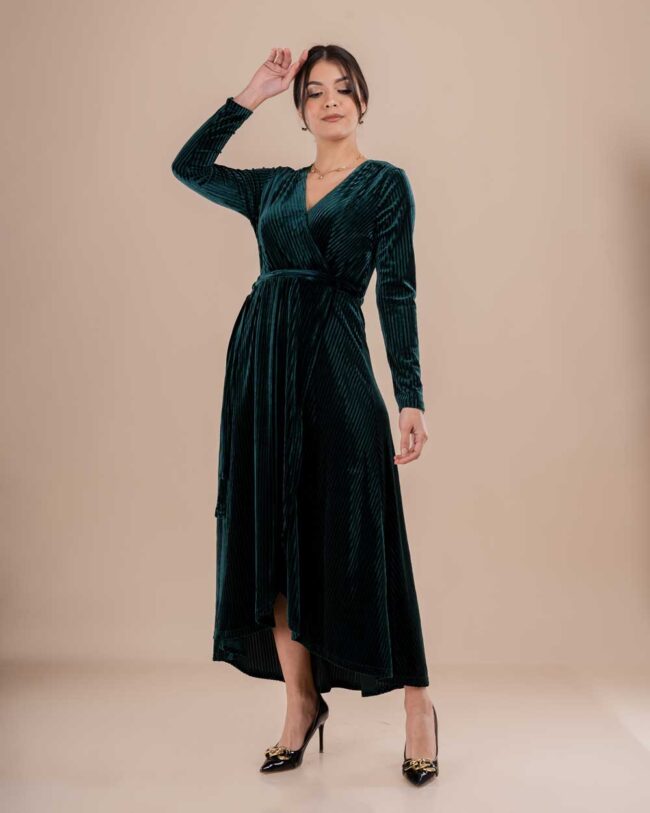 Vestido aterciopelado largo - Imagen 2