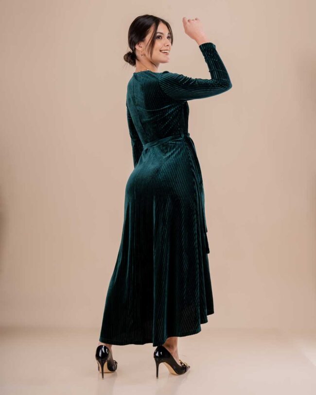 Vestido aterciopelado largo - Imagen 4