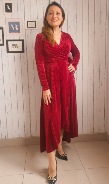 Vestido aterciopelado largo