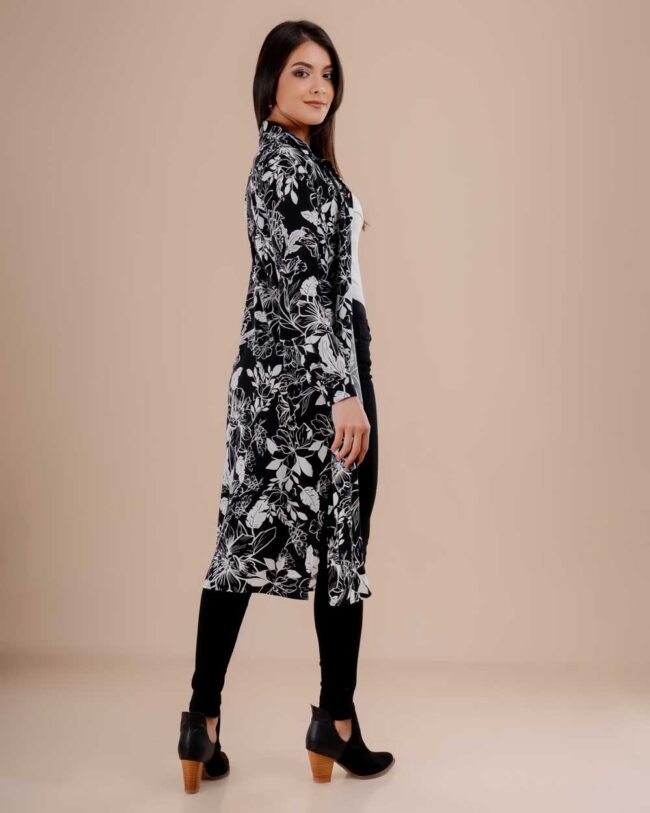Vestido camisero estampado negro - Imagen 4