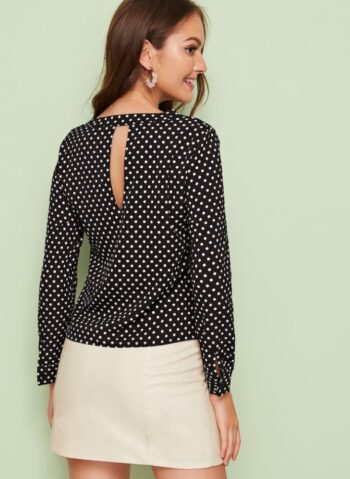 Blusa polka dots ojal - Imagen 2