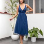 Vestido de tul Daphne azul noche