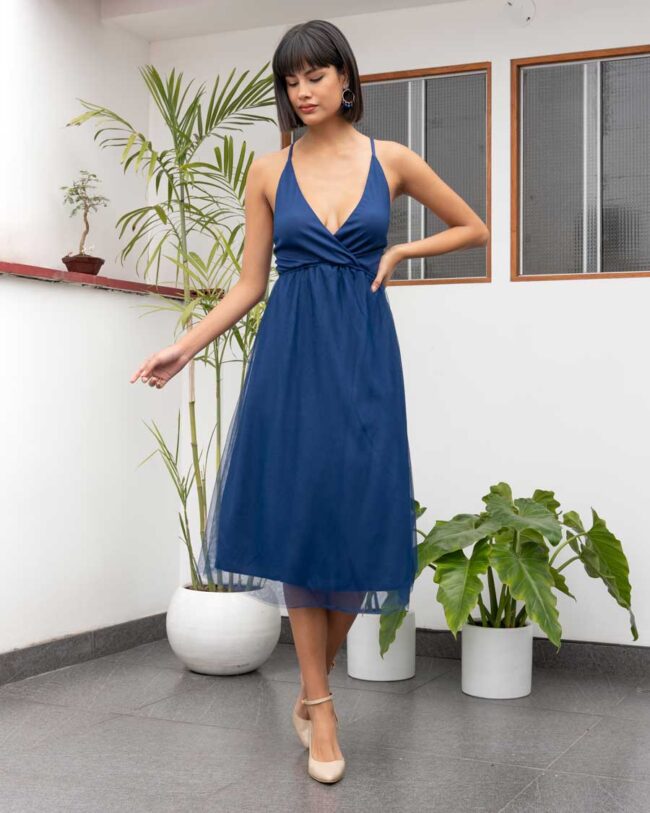 foto-404 Vestido de tul Daphne azul noche - Imagen 1