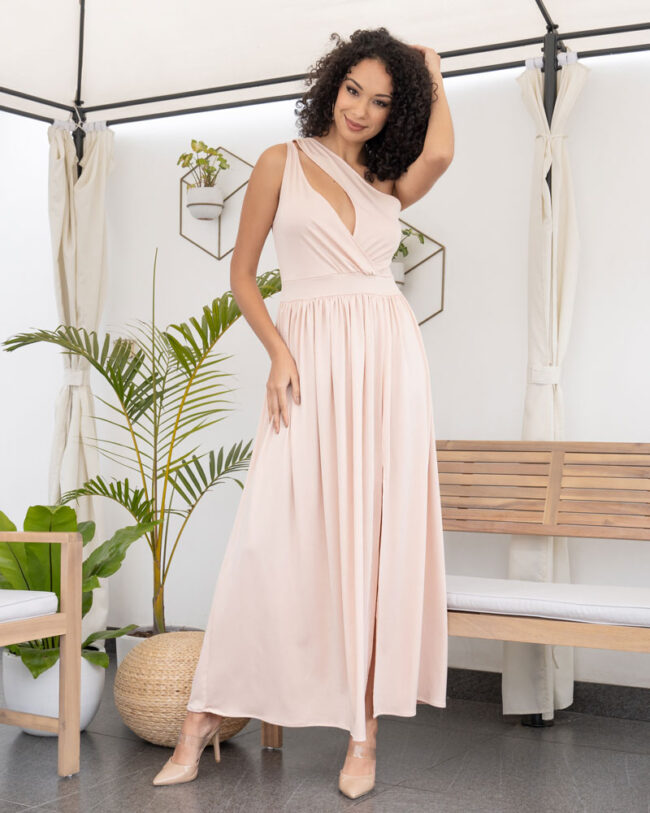 Vestido elegante Fátima albaricoque - Imagen 2