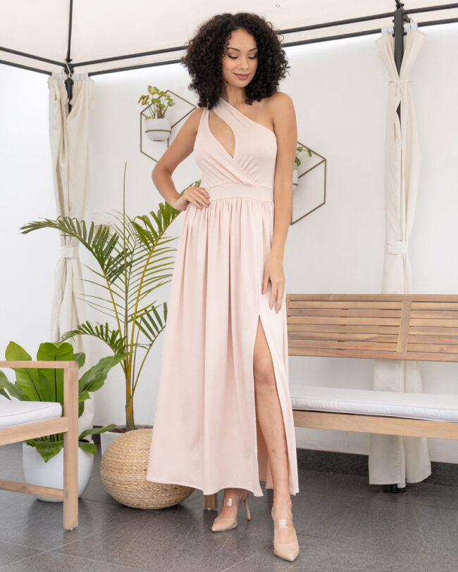 foto-368 Vestido elegante Fátima albaricoque - Imagen 1